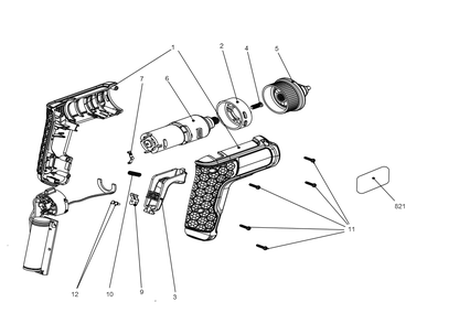 Exploded Diagram A Diagram and Parts List for BCRTA601APB Type 1 Black and Decker Cordless Drill